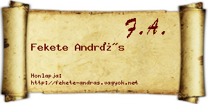 Fekete András névjegykártya